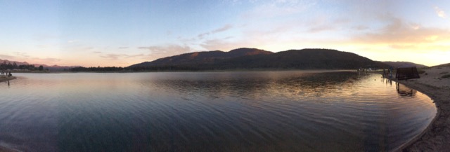 A photo of the lake in panoramic view